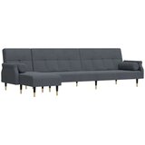 Maison Chic Raztegljiv kavč - Raztegljivi divan L oblike temno siv 271x140x70 cm žamet, (21729418) | Shoptok.si