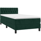Box spring krevet s madracem tamnozeleni 100x200 cm baršunasti | shoptok.hr