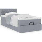 vidaXL otomanski okvir kreveta s madraca svijetlosivi 90x200cm tkanine | shoptok.hr