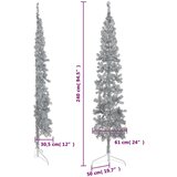  Tanka umjetna polovica božićnog drvca sa stalkom srebrna 240 cm | shoptok.hr