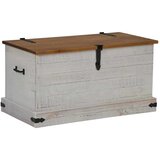 vidaXL Skrinja za shranjevanje HALDEN bela 91x48x47cm Masivni les, bor | Shoptok.si