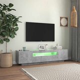 TV ormarić s LED svjetlima siva boja betona 160 x 35 x 40 cm | Eponuda.com
