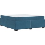  Posteljni okvir z vzmetnico Temno modra 180 x 200 cm Žamet | Shoptok.si