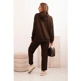 Kesi Włoski Women's set butter hoodie with pants with a belt brown | ePonuda.com