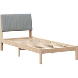  Okvir za krevet s uzglavljem Smeđa 90 x 190 cm tkanina | shoptok.hr