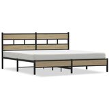Metalni Kovinski posteljni okvir brez vzmetnice sonoma hrast 200x200 cm, (21611200) | Shoptok.si