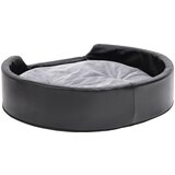  Krevet za pse crno-sivi 79 x 70 x 19 cm od pliša i umjetne kože | shoptok.hr