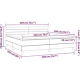  Krevet box spring s madracem LED smeđesivi 200x200 cm tkanina | shoptok.hr