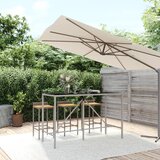  Barski stol sa staklenom pločom sivi 180x70x110 cm poliratan | shoptok.hr