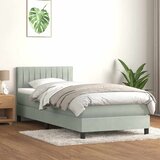Box Spring krevet s madracem i LED svijetlo sivi 90x220 cm baršun | shoptok.hr