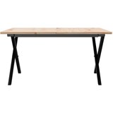  Stolić za kavu X-oblika 90x90x45 cm borovina i čelik | shoptok.hr