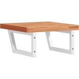  Zidna polica za umivaonik od čelika i masivne bukovine Smeđa 50 x 50 x 4 cm | shoptok.hr