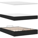  Otomanski krevet s madracem crni 140x190cm od tkanine | shoptok.hr