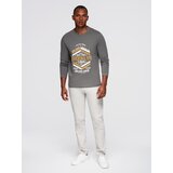 Ombre Men's collegiate style printed longsleeve - grey | ePonuda.com