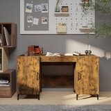 vidaXL Pisalna miza dimljeni hrast 140x50x75 cm inženirski les Cene