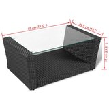  4-dijelna vrtna garnitura od poliratana s jastucima crna | shoptok.hr