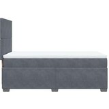 vidaXL Box spring postelja z vzmetnico temno siva 80x200 cm žamet | Shoptok.si