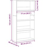  Regal za knjige bijeli 80x30x152 cm konstruirano drvo | shoptok.hr