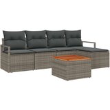  Set vrtnog kauča s jastučićima od 6 komada sivi poli ratan akacije 2-sjedni vrtni kauč sa spremnikom i jastučićima sivi poli ra | shoptok.hr