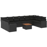  The Living Store Vrtna sedežna garnitura 11-delna z blazinami črn poli ratan - Vrtna Sedežna Garniture, (21453126) | Shoptok.si