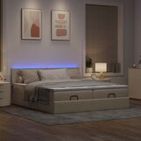 vidaXL otomanski okvir kreveta s madracima krem 180x200cm od tkanine | shoptok.hr