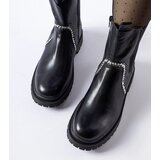 Gemre Black ankle boots embellished with rhinestones Anastasio | Shoptok.si