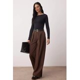 TRENDYOLMILLA ženske pantalone Twoaw26Pl00162, tamnosmeđa-smeđa Cene