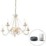 QAZQA Pametni lestenec bel 5 luči vključno z Wifi B35 - Giuseppe | Shoptok.si