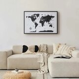  Plakat - Monochromatic Map 90x60 Crni okvir s margom | shoptok.hr