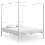 Maison Chic Posteljni okvir - Dvoposteljna postelja - Zakonska postelja z ogrodjem za baldahin bel kovinski 160x200 cm, (21695427) | Shoptok.si