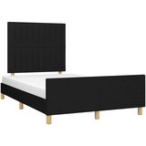  Posteljni okvir z vzglavjem črn 120x200 cm blago, (20904953) | Shoptok.si
