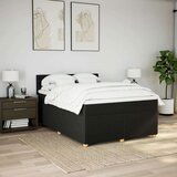 vidaXL Box spring posteljni z vzmetnico črn 140x190 cm blago | Shoptok.si