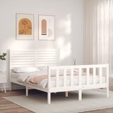 Maison Chic Posteljni okvir - Dvoposteljna postelja - Zakonska postelja brez vzmetnice bel 120x200 cm trdna borovina-J11244, (21769727) | Shoptok.si