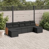 vidaXL 7-dijelni set vrtnih sofa od poliratana s jastucima crni | shoptok.hr