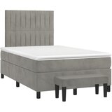 Box spring krevet s madracem svjetlosivi 120x200 cm baršunasti | shoptok.hr