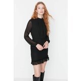 Trendyol Black Standing Collar Dress Cene
