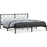 Metalni okvir za krevet s uzglavljem crni 200x200 cm | shoptok.hr