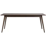 Temno rjava raztegljiva jedilna miza v hrastovem dekorju 90x190 cm Yumi –