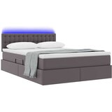  Krevet S LED lampica s uzglavljem Siva 140 x 190 cm PVC | shoptok.hr