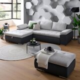 XORA SEDEŽNA GARNITURA, gladka tkanina svetlo siva, temno siva | Shoptok.si