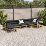  7-dijelni set vrtnih sofa od impregnirane borovine s jastucima | shoptok.hr