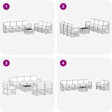  Setovi sofa 8 kom. Bijela i svjetlosiva Poliester | shoptok.hr