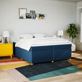  Krevet s oprugama i madracem plavi 200 x 200 cm od tkanine | shoptok.hr