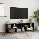 Maison Chic TV omarica - TV enota - Televizijska omarica visok sijaj črna 149x30x52 cm iverna plošča, (21701075) | Shoptok.si