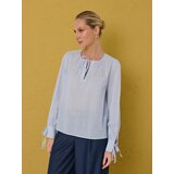 Sinsay Pamučna košulja s ukrasnim vezicama | shoptok.hr