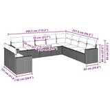  10-dijelni set vrtnih sofa od poliratana s jastucima smeđi | shoptok.hr