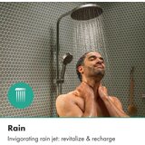 Hansgrohe 28748000 Activera Q 290/180 EcoSmart 1jet stenska termostatska armatura s tuš setom | Shoptok.si