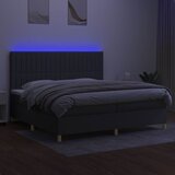  box spring s madracem LED tamnosivi 200x200 cm tkanina | shoptok.hr