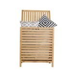 Kondela Košara za perilo, naravni bambus/bela, MENORK | Shoptok.si