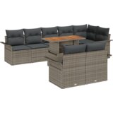 vidaXL 9-delni vrtni sofni set z blazinami siva poli ratan | Shoptok.si